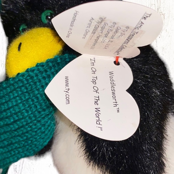 Ty Attic Treasures Waddlesworth the Penguin 8" Plush Beanie Baby 1993 With Tags - Picture 5 of 6